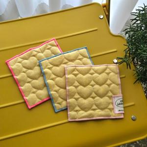 레몬 버터 하트 누빔 티코스터 3color