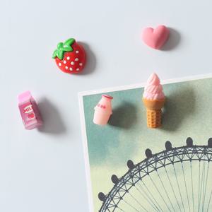 작지만 강력한 냉장고자석 세트(콘딸기우유 5pcs) 귀여운 마그넷 현관문 칠판 자석