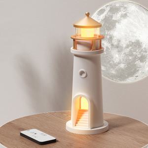 감성 달빛 등대 무선 LED 무드등 + 리모컨 / 인테리어 조명 프로젝터 집들이 선물