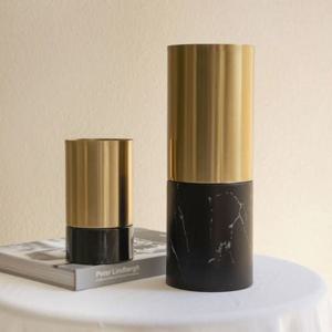 블랙대리석 스테인리스화병 인테리어 카페 오피스 거실 디자인화기 2sizes