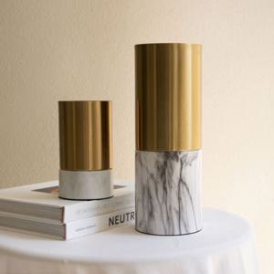 화이트대리석 스테인리스화병 인테리어 카페 오피스 거실 디자인화기 2sizes