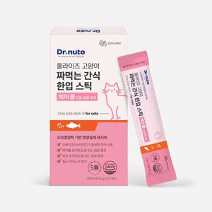 고양이 짜먹는 간식 한입 스틱 헤어볼 연어 20개입