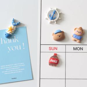 작지만 강력한 냉장고자석 세트(마린콜라곰5pcs) 귀여운 마그넷 현관문 칠판 자석