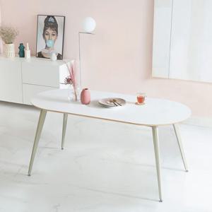 듀이 화이트 타원형 hpm 라미네이트 6인용 식탁 테이블 1800