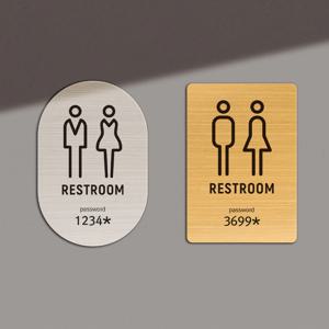 화장실 표지판 비밀번호 안내판 사인 안내 카페 인테리어 남자 여자 픽토그램 표시