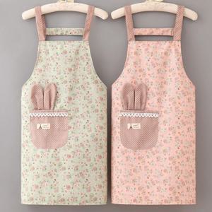 방수 래빗 플라워 앞치마