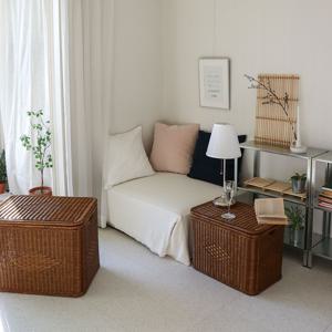 라탄 코어 거실 테이블 겸 침대 수납함 대형+특대형 2종세트