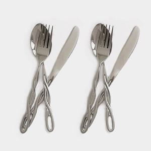 스텐 트위스트 양식 커트러리 세트 2인 6P 세트 (스푼2+포크2+나이프2)