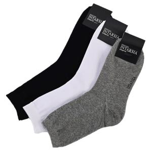 인따르시아 남성용 장목양말 10켤레 남자 긴목 캐쥬얼 학생무지 면양말 검정 흰색양말