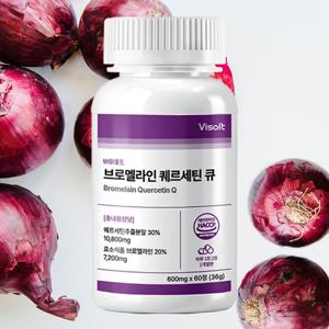 브로멜라인 퀘르세틴 큐 60정x1병 (1개월분) 파인애플효소 파파야 독일산 고순도 케르세틴