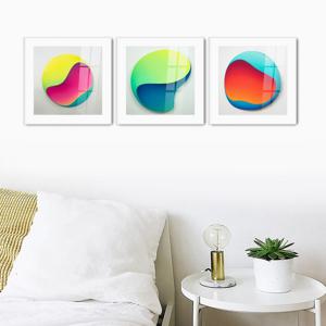 1933얀 칼럽-부드러운 공간3개세트 / 캔버스천 메탈프레임액자 아크릴 매트액자 모던추상