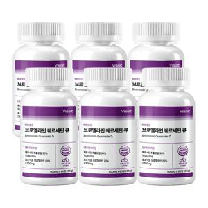 브로멜라인 퀘르세틴 큐 60정x6병 (6개월분) 파인애플효소 파파야 독일산 고순도 케르세틴