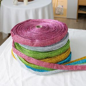 크리스마스 반짝이 리본 3cm (100yd) 5colors 롤 선물 포장 끈 공예 재료