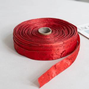 크리스마스 리본 레드잎 3cm (100yd) 롤 선물 포장 끈 공예 재료 DIY 트리
