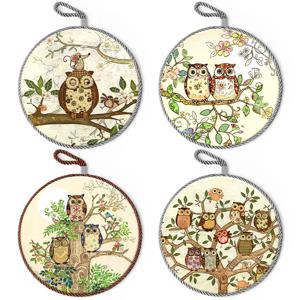 부엉이 도자기 냄비받침 도자기냄비받침 8404