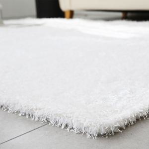 순백의 화이트 풍성한 블랙 롱파일 샤기 워셔블 장모 카페트