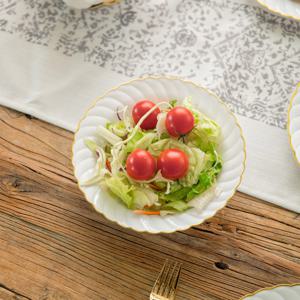 웨이브 골드림 일회용 플라스틱 보울 그릇 12oz 18pcs