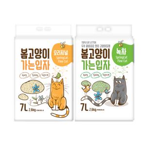 봄고양이 가는입자 두부모래 2.8kg x 6개(1box) 압축포장 오리지널 녹차