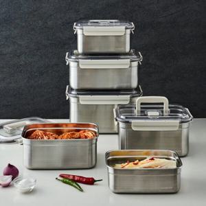 [락앤락 직영] 1+1 특허받은 숨밸브/프리미엄 스텐김치통 6.3L(두포기반)