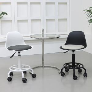 이동식 인테리어 스툴 모찌 의자 화이트+크림 쿠션