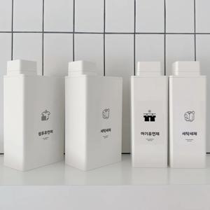세제소분용기 가루세제통 세탁세제통 국내산 3개입 + 라벨12종
