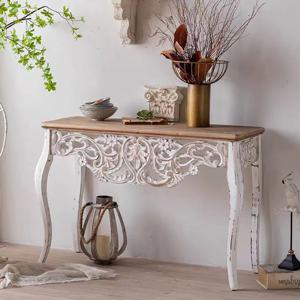 화이트 쉐비 앤틱 조각 콘솔(직접 조립)