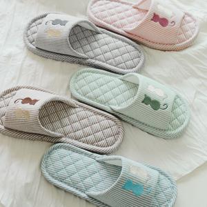 커플 고양이 자수 면 실내화 거실화 6color