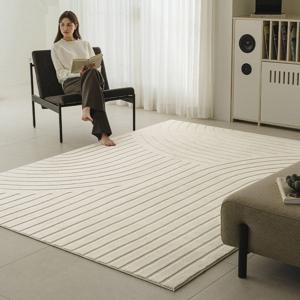 젠 카빙 하이로우 워셔블 단모 거실 러그 4size 3colors