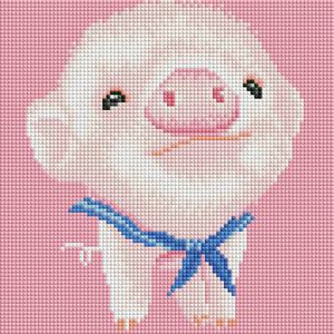DIY 보석십자수 (캔버스형) 꼬마돼지 베이브 25X25cm