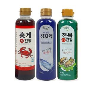 웰크리 간장 (홍게 500ml*1P + 전복 500ml*1P + 참치액 500ml*1P)
