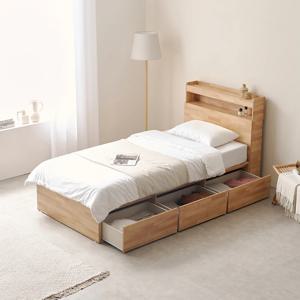 심플비 피크 수납헤드 900미니싱글 침대세트(독립포켓+40T토퍼매트리스)