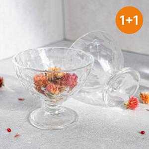 1+1 크리스탈 유리 아이스크림볼 고블렛잔 220ml