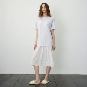 푸딩 프릴 순면 여성 홈웨어 원피스 잠옷 파자마