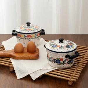 1+1 프라카 폴란드풍 도자기 핸들 계란찜기 세트 (총2P)