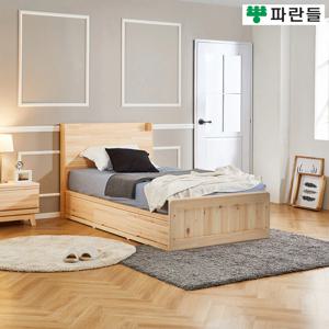 파란들가구 편백나무 1단서랍수납 슈퍼싱글침대프레임 원목침대