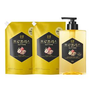 순샘 항균 프로폴리스 주방세제 500ml 용기x1개 + 1.2L 리필x2개