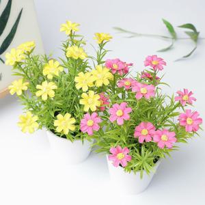 귀여운 채송화 미니 조화 화분 거실 테이블 센터피스 인조 꽃 장식 소품