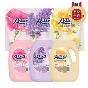 샤프란 섬유유연제 본품 3.1L X 2개 +리필 2.1L X 2개(3종 택1)