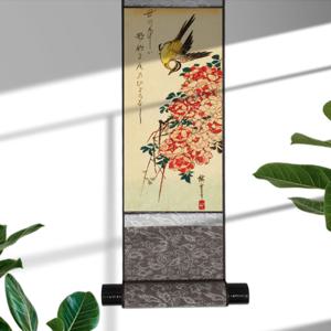 복을 부르는 장미 그림 새 액자 풍수 인테리어 그림 그림선물 아트포스터 동양화 꽃 족자