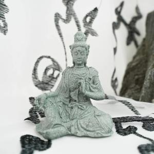 수월 관세음 보살 불상 괌음상 관음 상 돌 부처 미니 석상