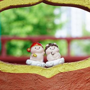불교 박람회 굿즈 목탁 치는 복 돼지 장식소품 인형