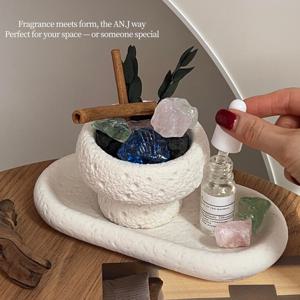 크리스탈 백석 스톤 디퓨져 SET(오브제+화산석+오일) 8가지 향 실내 방향제 집들이 선물