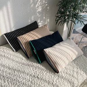 양면 테리 쿠션커버 30x50cm 스트라이프 무지 허리쿠션커버