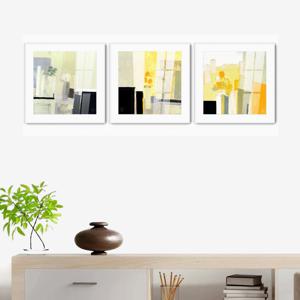 1941F크리스찬 초이시-추상꽃정물3개세트 /캔버스천 아크릴 매트 메탈프레임액자