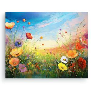 02. 들꽃 풍경:축제_유화그림 캔버스액자_거실 카페 인테리어 예쁜 꽃그림 풍경액자