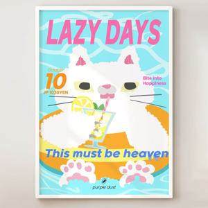 바캉스 고양이 그림 바다 카페 포스터 여름 액자 수영장 인테리어