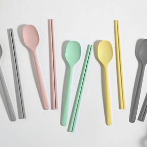 사각 실리콘 수저세트 젓가락 숟가락 6colors