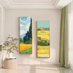 [해외]고흐 세로 대형 그림그리기 세트 DIY 명화 아크릴화 쉬운 캔버스색칠 45x180