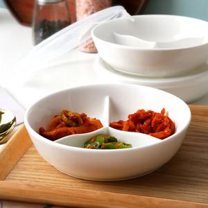 도자기 3절 나눔접시 반찬통 찬기 (뚜껑포함)