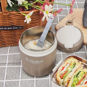 직장인 학생 다이어트 미니 스텐 보온 스프 원형 죽통 500ml